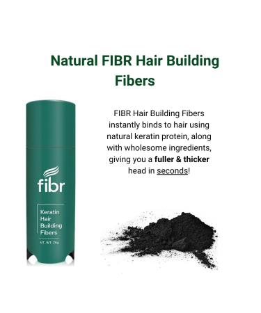 FIBR Hair Keratin Building Fibers for Instant Volume | Thicken Fine & Thinning Hair | Premium Black Hair Fibers for Men & Women - Buy Online on GoSupps.com
