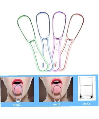 5Pcs Tongue Cleaner - Bad Breath Remover Handheld Scraper & Brush for Oral Hygiene | Random Color - Buy Online on GoSupps.com