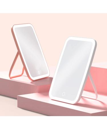 LED Touch Screen Lighted Makeup Mirror with 5X Magnifier - USB Rechargeable, Dimmable and Portable - Buy Online on GoSupps.com