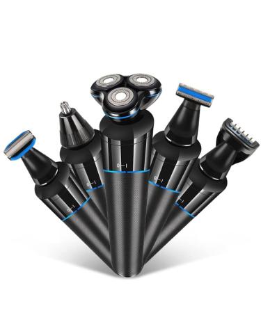 Electric Razor for Men 5 In 1 Multifunctional Electric Shaver Men Razor Washable USB Rechargeable Beard Trimmer Rotary Shaver Nose Hair Trimmer