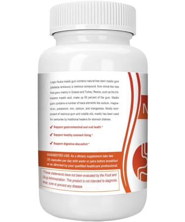 Logic Nutra Premium Mastic Gum 1000mg Digestive support - 120 Capsules - Buy Online on GoSupps.com