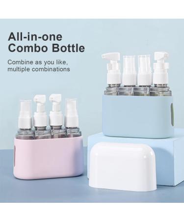 Flintronic 4-in-1 Travel Bottles Set - 50ml Leak-Proof Containers for Shampoo Conditioner & Cosmetics - Portable Travel Accessories with Labels - Blue - Buy Online on GoSupps.com