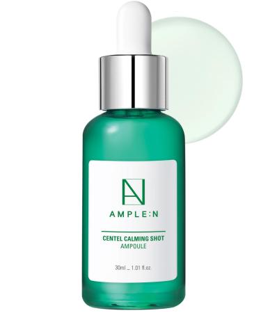 AMPLE:N Centel Calming Shot Serum - Soothing Face Serum with Centella Asiatica to Calm Irritated & Sensitive Skin - Redness Relief Acne Spot Treatment & Moisturizing 1.01 fl.oz.