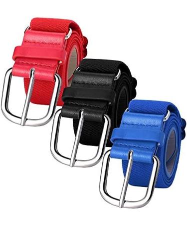 Syhood 3 Pieces Baseball Belt Elastic Softball Belt Adjustable Softball Belt Waist Belt Unisex for Youth and Adult with 1-1/2 Inch Buckle - Buy Online on GoSupps.com