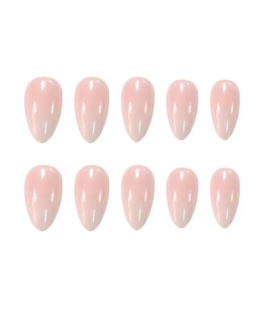 Justotry 24-Piece Glossy Almond Press-On Nails - Gradient Peach & Pink French Tips Trendy Oval Acrylic Fingernails for Women - Buy Online on GoSupps.com