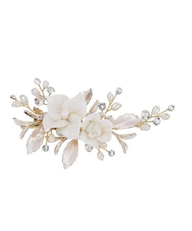 Holiday Decorations Bride Hair Clip Wedding Hair Clip Flower Wedding Hair Piece For Bride Hair Comb Barrette Bridal Hair Accessories Gold