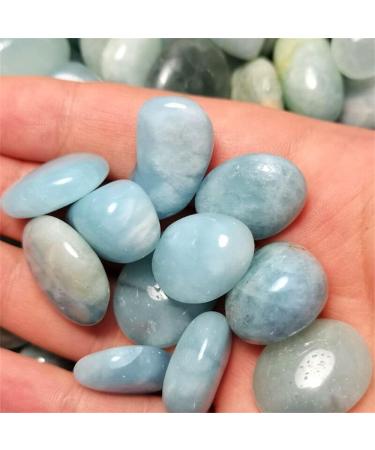 Natural Crystal Stone Blue Aquamarine Protolith Tumbled Stone Reiki Crystal Home Decor Garden Flower Decorative - (Size: 50g) - Buy Online on GoSupps.com