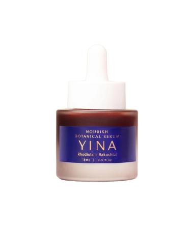 YINA - Nourish Botanical Serum With Rhodiola + Bakuchiol | Sustainable Cruelty-Free Clean Skincare (0.5 fl oz | 15 ml)