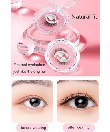 Reusable Self-Adhesive Eyelashes Natural Looking False Eyelashes Long Curly Eyelashes No Glue/Eyeliner/Magnet Waterproof and Easy to Apply (4 Pairs) - Buy Online on GoSupps.com