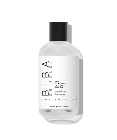 Biba de Sousa The Glycolic Lactic Toner - Exfoliating Toner with AHA Hyaluronic Acid and Aloe Vera - Illuminates Skin Complexion Without Excessive Drying (8 oz)