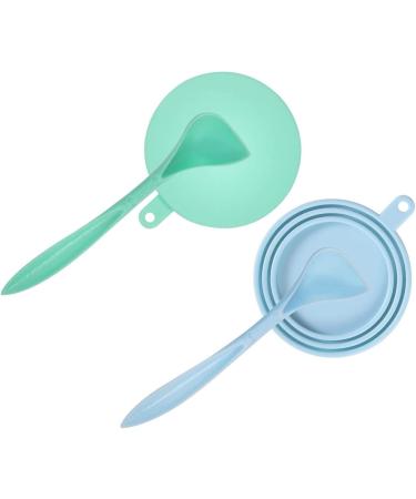 SLSON 2 Pack Pet Food Can Cover - Universal Silicone Can Lids for Cats and Dogs - Includes 2 Spoons - Light Blue and Green - Buy Online on GoSupps.com
