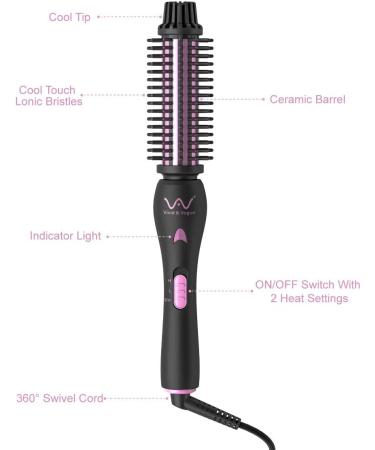 Professional Hair Curler Brush - Ceramic Tourmaline Curling Iron for Instant Heat Styling, Anti-Scald Design, 1 Inch Barrel, Dual Voltage - Perfect for Travel - Buy Online on GoSupps.com