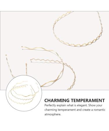 Lurrose 3Pcs Metal Wavy Hairbands for Women - Thin Golden Headbands for Outdoor Style - Buy Online on GoSupps.com
