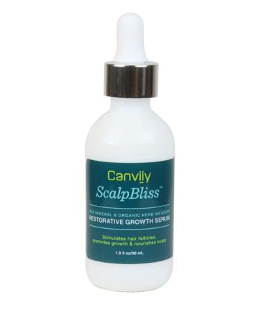 Canviiy ScalpBliss Sea Mineral & Organic Herb Infused Restorative Growth Serum  Stimulates Hair Follicles  Promotes Growth  and Nourishes Scalp  1.9 fl. Oz (Pack of 1)