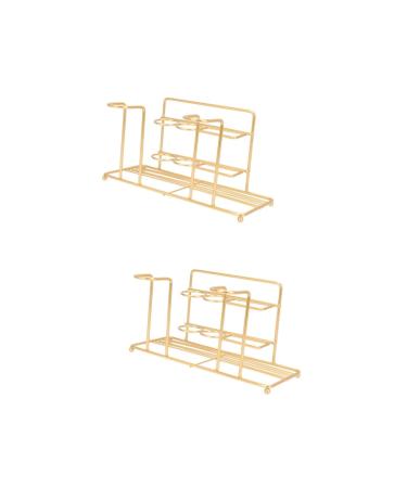 Zerodeko 2st toothbrush holder toothbrush cup toothbrush holder Razor-make-up brushes stand bathroom worktop. Rustproof steel cup holder for mouthwater light luxury goldenx2st 24x14cmx2pcs