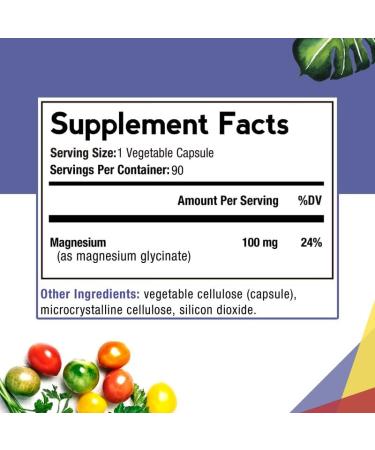 Doctor's Recipes Magnesium Glycinate 100mg | 90 Caps | Amino Acid Chelated | High Absorption | Easy on Stomach | Calm, Bone, Muscle, Heart, Energy, Nerve, Sleep Support | Gluten-Free - Buy Online on GoSupps.com