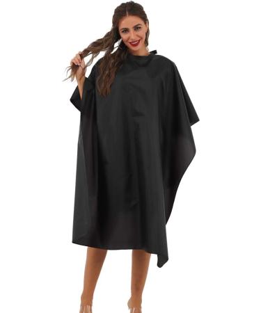 Black Waterproof Hair Salon Cape 59x47 Inch (Pack of 10) - Professional Barber Cape with Metal Snap Closure - Water Resistant Hairdressing Cape for Adults - Buy Online on GoSupps.com