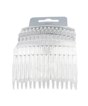 Set of 4 Clear Plain Hair Combs Slides 7cm (2.8") Clear 4 Count (Pack of 1)