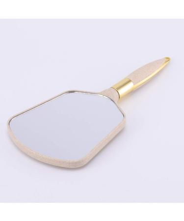 Minkissy Hand Mirror - Travel Size Makeup Mirror with Handle for Personal Beauty (Beige) - Buy Online on GoSupps.com