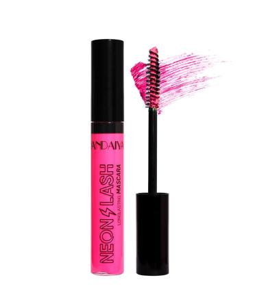 HISUNBEN Pink colorful fluorescent mascara voluminous and lengthening mascara for eyelashes waterproof longlasting not tested on animals vegan eye makeup