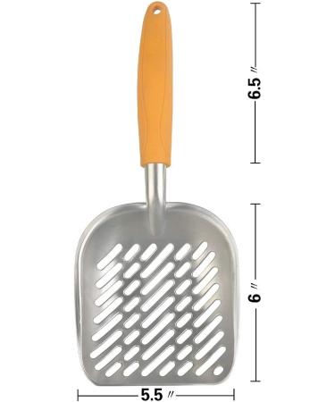 Large Metal Cat Litter Box Scoop Stainless Aluminum Alloys 13.8"*5.5"*1.8" (Yellow Handle) - Buy Online on GoSupps.com
