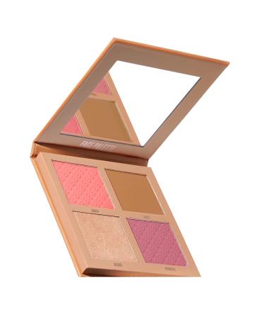 BEAUTY BAY Dream Delight Face Palette All In One - 4 Shade Highlighter Bronzer & Blush Powder Face Palette - Blendable Buildable Makeup For Customisable Glow - Travel Friendly - Vegan Cruelty Free Light To Medium Skin Tone