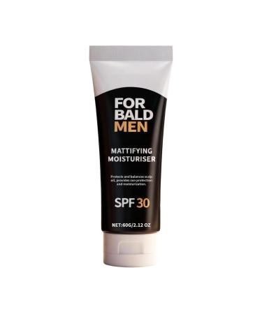 Bald Head Lotion - Mattifying Scalp Hydrator Cooling After Shave Balm with Sunscreen Lightweight Grease Free Formula Ideal for Daily Grooming Outdoor Protection and Workplace Professionalism