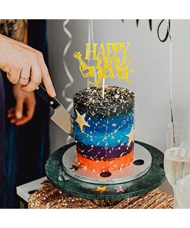 Happy New Year Cake Toppers Gold Glitter 2022 New Year's Eve Hello 2022 Cheers to 2022 New Year Cake Toppers for New years Winter Festive Holidays Christmas Party Decor By GotGala (A041) - Buy Online on GoSupps.com