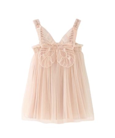 PythJooh Baby Girl Tulle Dress Toddler Girl Sleeveless Butterfly Wings Tutu Princess Dress Daisy Stars Sundresses for 0-4Years 3-4 Years Butterfly Wings Champagne