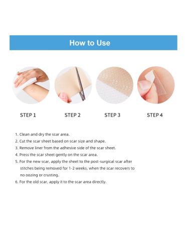 Silicone Scar Sheets 4 Pack - 5.7x1.57 | Professional C-Section Scar Removal Tape - Buy Online on GoSupps.com