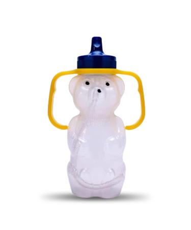 TalkTools Honey Bear Drinking Cup with 2 Straws - Special Needs Assistive Drink Container | Spill Proof & Leak Resistant Lid | Helps teach lip rounding  tongue retraction and other oral-motor skills.