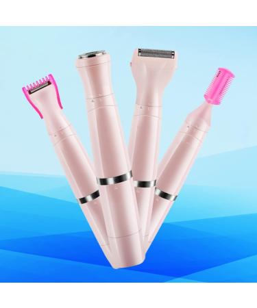 Portable Mini Razor for Women - 1 Piece 4-in-1 Facial Hair Removal Device | Pink 14x5cm - Buy Online on GoSupps.com