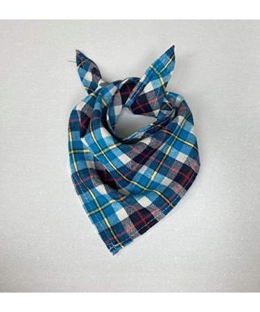 Tartan Check Dog Bandana Ties Like a Neckerchief Soft Cotton (Red & Blue Tartan) - Buy Online on GoSupps.com
