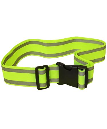 IDOU Reflective Running Gear,Reflective Bands for Arm/Wrist/Ankle/Leg,Biking Accessories for Women and Men Yellow - 1 Belt - L