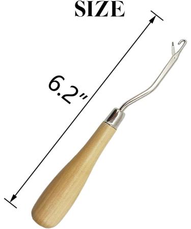 Royhoo 10PCS Wooden Bent Latch Hook Tool Knitting Needle with Wood Handle - Ideal for Crafts & Carpets - Buy Online on GoSupps.com