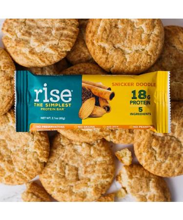 Rise Whey Protein Bar Snickerdoodle - 18g Protein, Healthy Breakfast Snack, Gluten Free, Non-GMO - 12 Pack - Buy Online on GoSupps.com