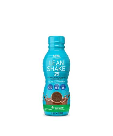 GNC Total Lean Lean Shake 25 To Go Bottles | Low-Carb Protein Shake | Girl Scouts Thin Mints | 12 Pack - 1 Serving | Weight Loss & BMI Support - Buy Online on GoSupps.com