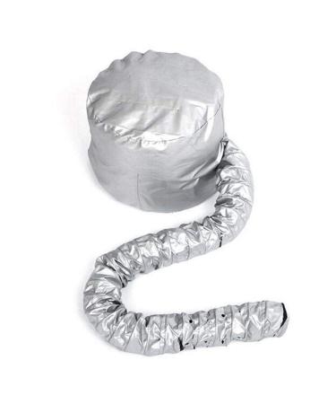Portable Soft Bonnet Hood Hair Drying Cap Hat Blow Hair Dryer Attachment (Silver)