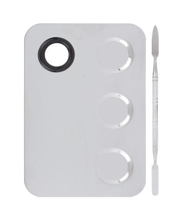 Cosmetics Makeup Mixing Palette Makeup Mixing Plate Stainless Steel Professional Pigment Blending Palette Spatula Rectangle Shape