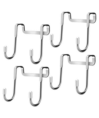 Alipis 4pcs Double Hook Door Hook Glass Shower Door Towel Holder for Kitchen Cabinet Bathroom Supply Jacket