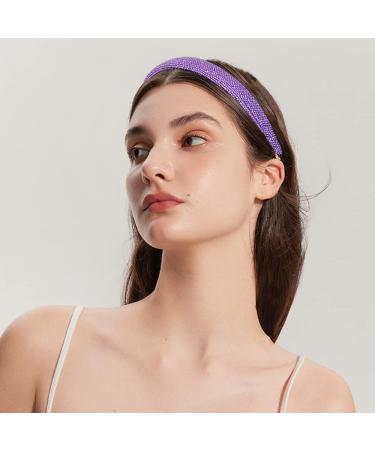 DonLeeving Rhinestone Headband Women Girls Fashion Glitter Headband Purple Cute Hair Hoop Wave Shape Headband Fashion Hair Accessories for Women Girls - Buy Online on GoSupps.com