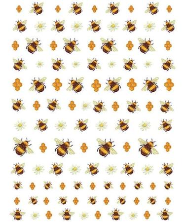 2Pcs Bees Cartoon 3D Nail Decals - Small Fresh Yellow Flower Bee Nail Stickers for Summer Nail Art - Manicure Accessories for Acrylic Nails - Buy Online on GoSupps.com