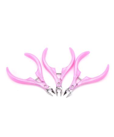 Cuticle Scissors - Nail Cuticle Nippers Clip Edge Cutter Shear Manicure Professional Nail Art Tool Trimmer Scissor Stainless Steel +plastic Pink