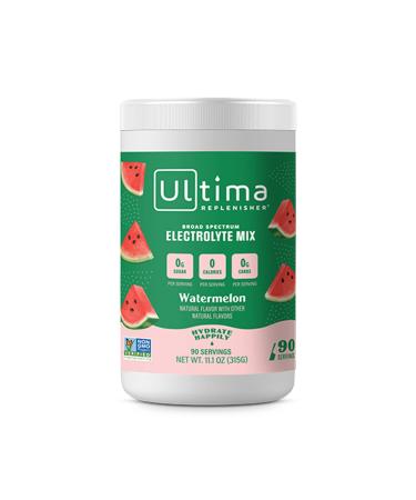 Ultima Replenisher Hydration Electrolyte Powder- 90 Servings- Keto & Sugar Free- Feel Replenished Revitalized- Naturally Sweetened- Non- GMO & Vegan Electrolyte Drink Mix- Watermelon