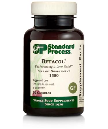 Standard Process Betacol - Liver Support Whole Food Supplement with Niacin Vitamin B6 Spanish Moss Inositol Oat Flour Ascorbic Acid and More - 90 Capsules