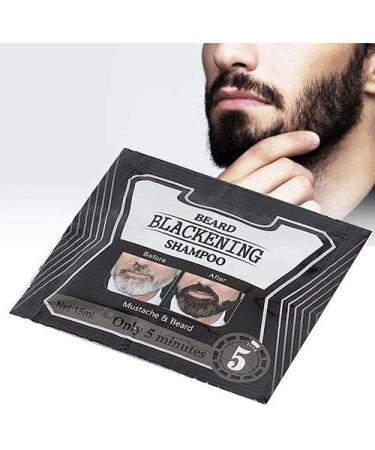 Beard Blackening Shampoo Coloring Nourishing Beard Products Natural without Stimulation Dyed Care Mustache Instant Beard Blackening Shampoos In 5 Minutes (10pcs) - Buy Online on GoSupps.com