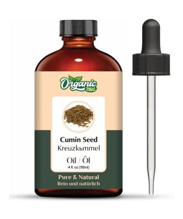 ORGANIC ZING Organic Zing Cumin Seed Oil (Nigella Sativa) - Pure and Natural Carrier Oil for Skin Care Hair Care Aroma and Diffuser - 118 ml