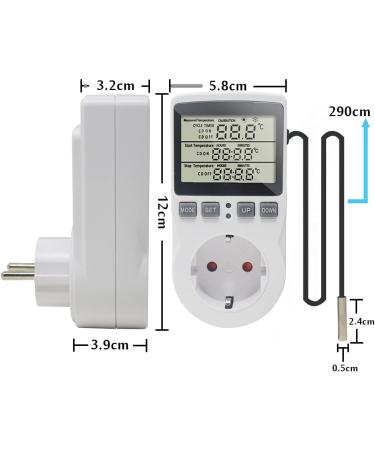 Ketotek Digital Thermostat Temperature Controller 16A | Waterproof Sensor for Brewing Aquariums & Greenhouses | KT3100 - Buy Online on GoSupps.com