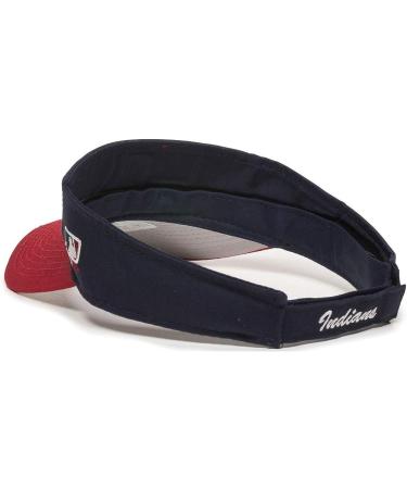 OC Sports Indians Two Tone Golf Sun Visor Hat Cap - Navy | Adjustable Adult Size - Buy Online on GoSupps.com