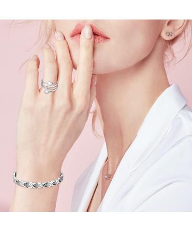 Vicmag Titanium Steel Magnetic Bracelet for Women - Ultra Strength Silver X-Shape Design with Removal Tool | Best Gift for Health & Style - Buy Online on GoSupps.com